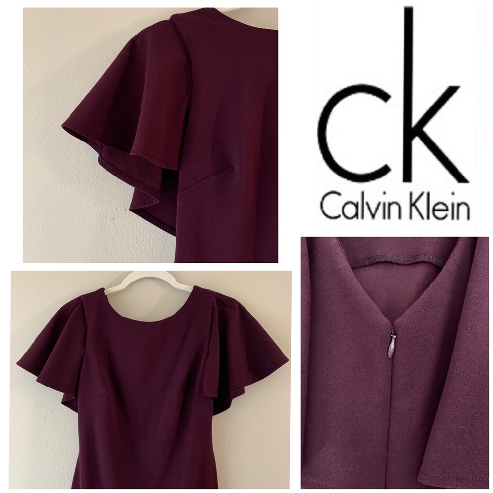 Calvin Klein flounced v-back dress size 2